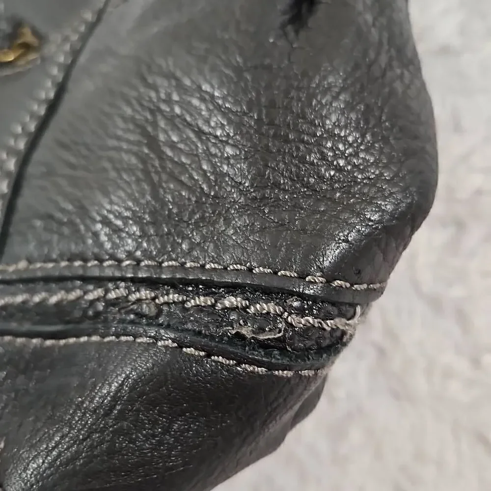 The Sak ‘Kendra’ Black Leather Soft Hobo Shoulder Bag Vegan Leather